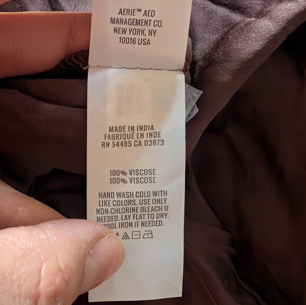 New With Tags Aerie Flowy Joggers Chocolate Brown Size Medium - Picture 6 of 6